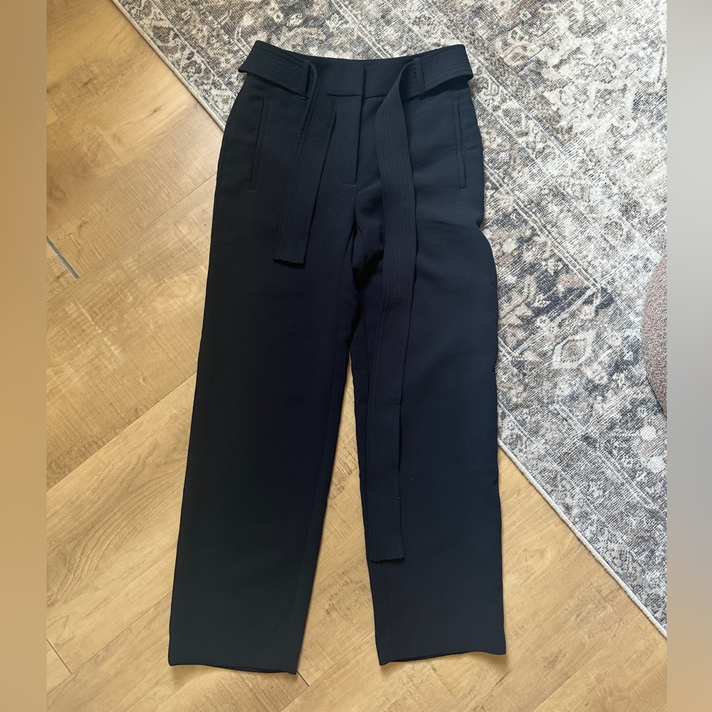 Aritzia Black High-Waisted Pants with Belt